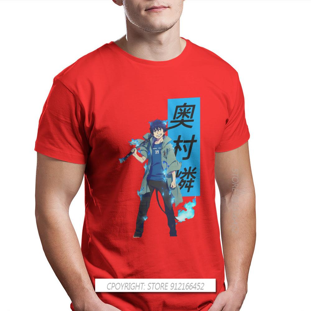 Cool Fire Unisexs Tshirt Blue Exorcist Rin Okumura Anime Oneck Tops 100 Cotton T Shirt Humor Gift Idea