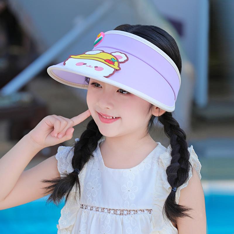 1094 Summer Outdoor Boy and Girl Sun Hat Cartoon Cute Animal Children's Hat Big Brim Empty Top Sun Protection Hat