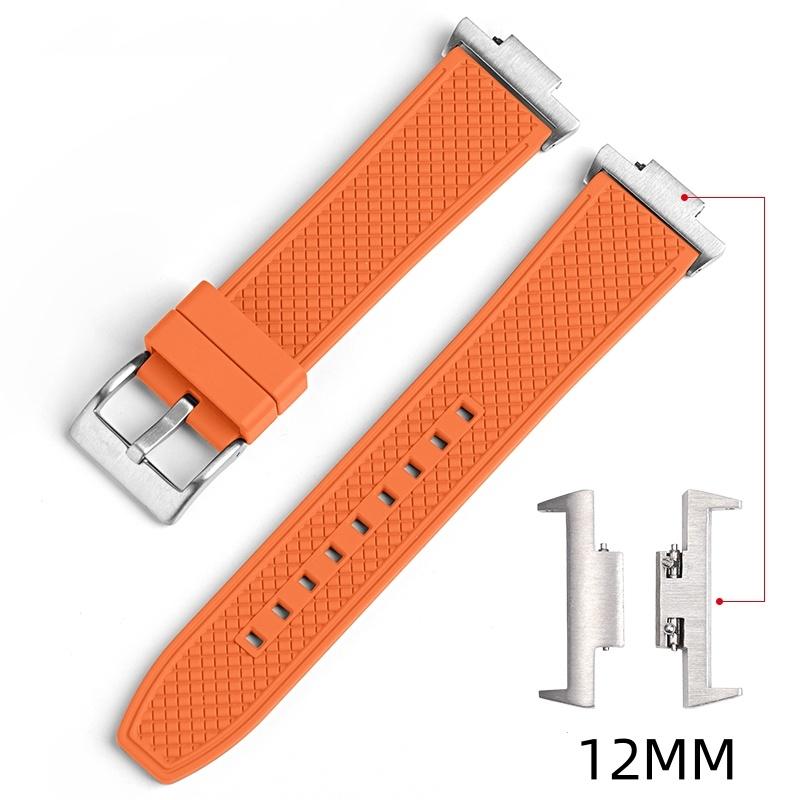 22MM Fluoro Rubber Strap for Tissot PRX 12MM Stainless Steel Adapter Super Player Solid Metal Quick Release Pin Buckle Men Soft