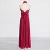 Fashionable Sexy Pleated Suit Women's Neck Ruffled Top With High-waisted Wide-leg Pants