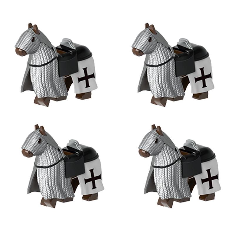 MOC Medieval Military Building Blocks Cavalry Regiment Knight Horse Animal Accessories Set Mini Bricks Buy Goods Boy Toy Gift