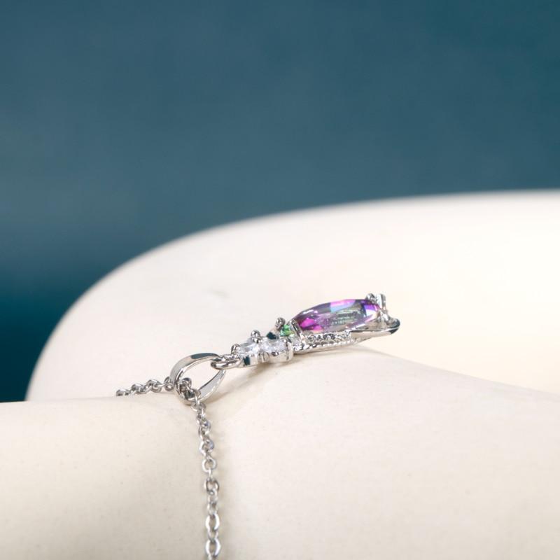 BELLA BOX Luxusní dámský náhrdelník k výročí svatby, vícebarevný zirkon, stříbrná barva řetízku, krása krku, narozeniny, trendy šperky