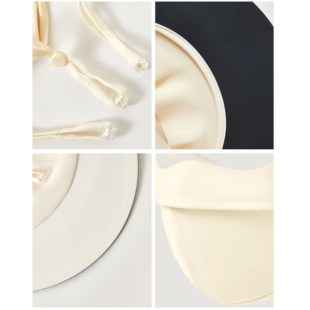 Ear Loop Sunscreen Mask with Hat-Brim Women's Protective Face Towel Fashion Face Cover  Summer