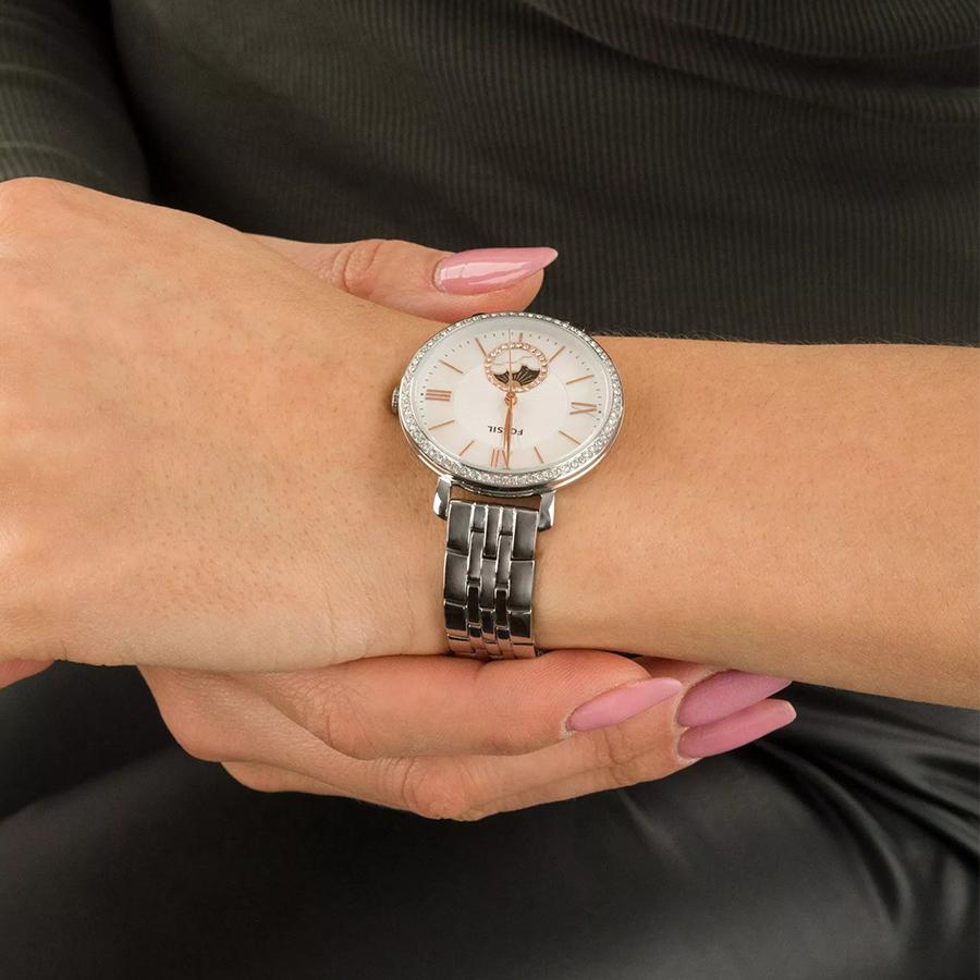 Jacqueline Series Women's Quartz Watch with Sun and Moon Phase Display Elegant Design ES5164
