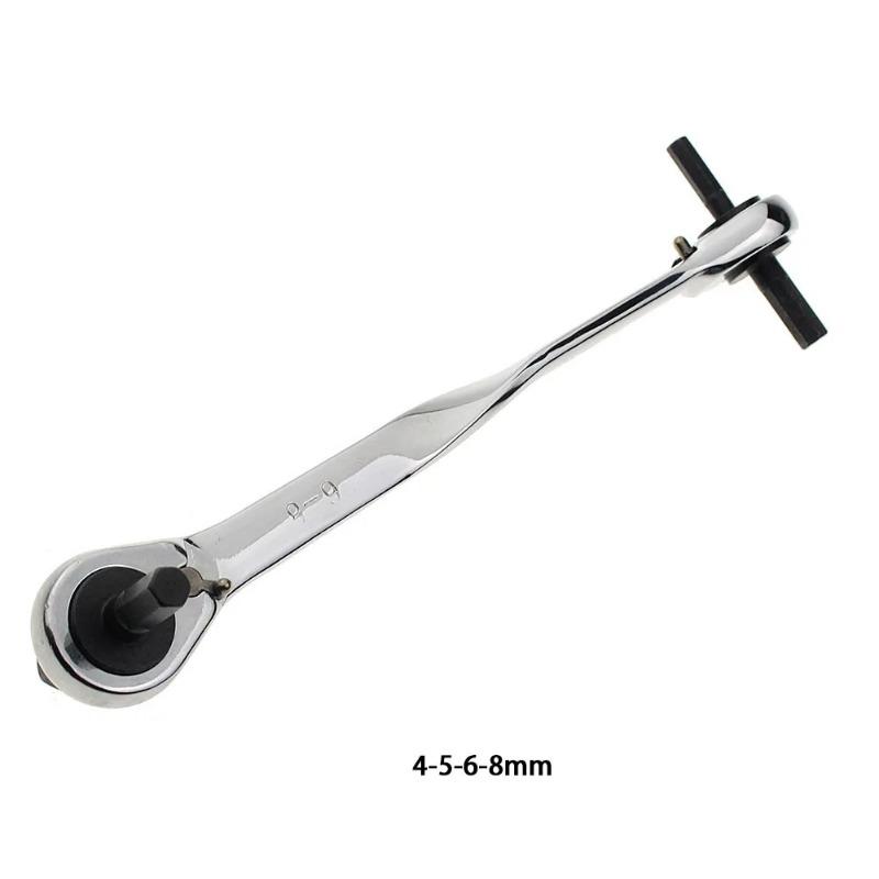 1PCS High Quality CR-V Ratcheting Allen Wrench Ratchet Wrenches Key Hex Multi-Tools Double End Spanner Metric 4-17mm