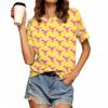 Cute Dinosaur Pattern 3D Digital Print Women's Fashionable Round Neck Short Sleeved T-shirt