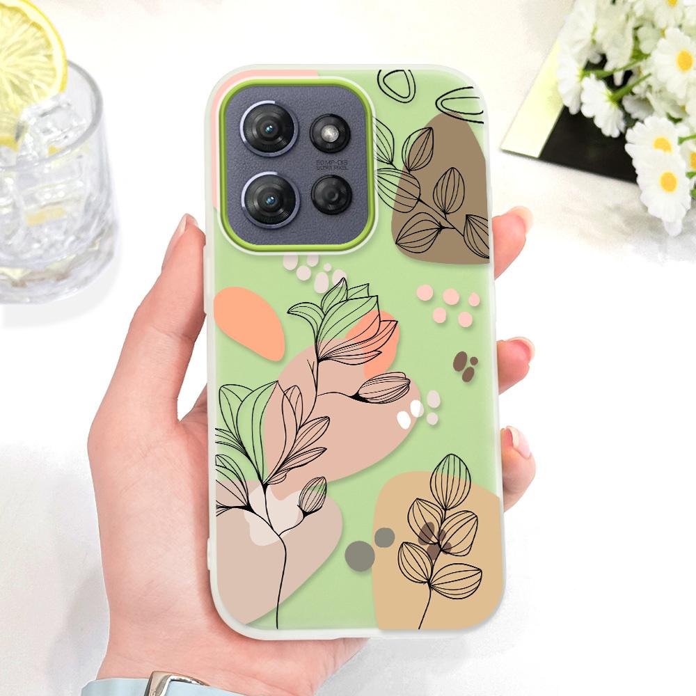 

Simple Flowers Phone Case For Motorola G Stylus Power 2025 Edge 60 50 G84 G73 G64 G54 G24 G14 G23 E13 Fusion Neo Pro Jelly Cover Moto G (2025) grass зелений колір