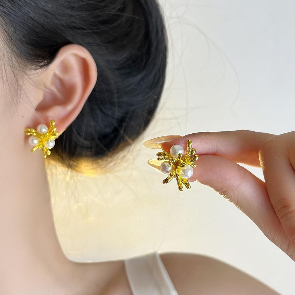 PANJBJ 925 Silver Bow Knot Earring for Women Texture Tassels Sweet Romantic Korean Jewelry Gift