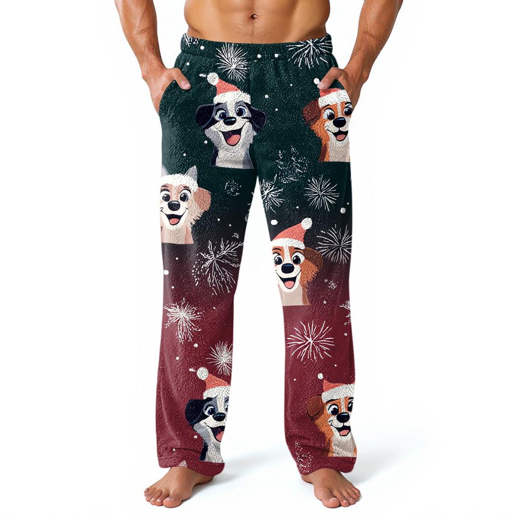 Men's Allover Printed Home Pants Sleeping Pajama Pants Long Pants Pajama Pants