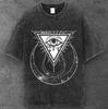 Herren Allsehendes Auge Oversized T-Shirt Gewaschenes Schwarz Grunge Ästhetik S-2XL