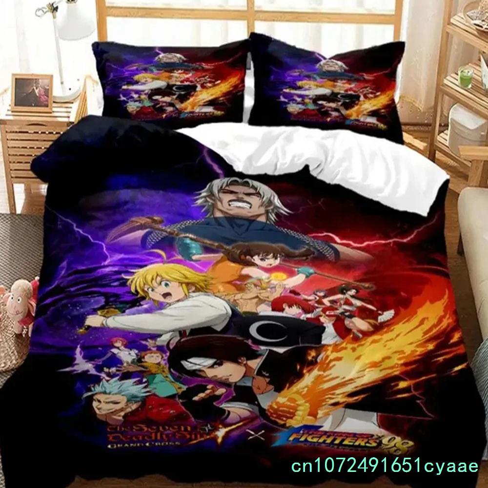 Anime King Of Fighters KOF Bedding Set Boys Girls Twin Queen Size Duvet Cover Pillowcase Bed Kids Adult Home Textileextile