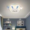 Nordic Children's Crescent Moon White Rabbit Ceiling Lamp Chandelier for Kids Room LED Lighting Home Decor Study Attic