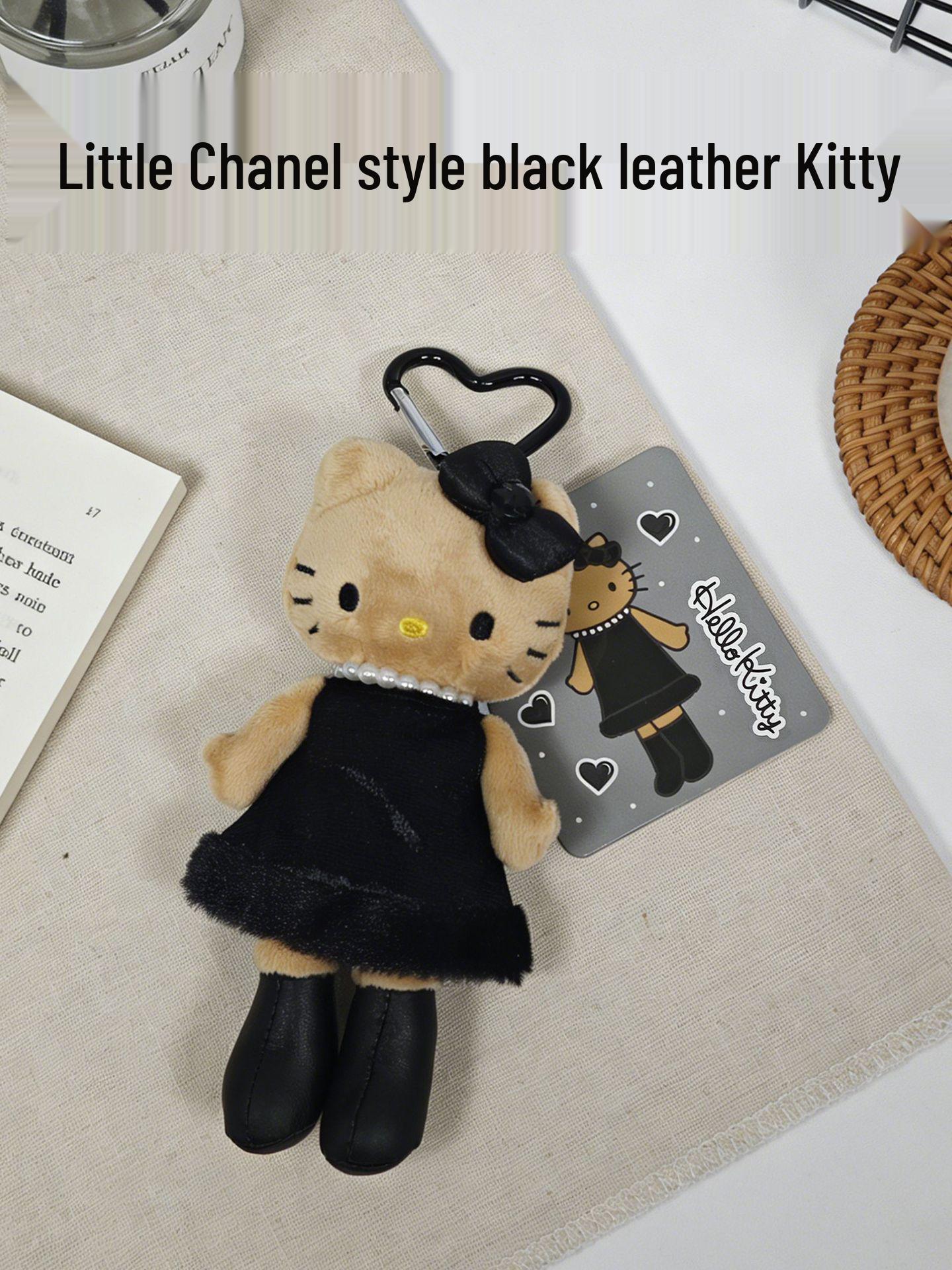 Japanese KT Pendant Black Skin Heisei Fur Heart Bag Charm