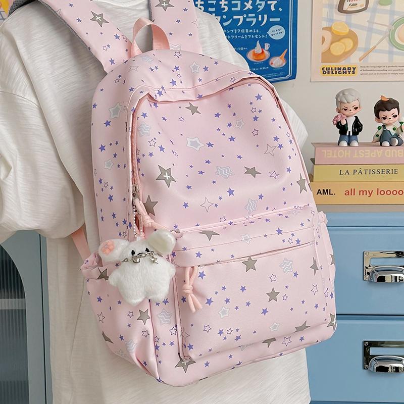 Student Schoolbag Women Star Printed Backpack