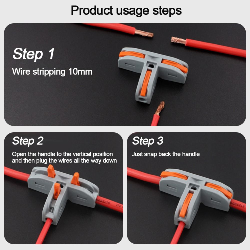 Universal Compact Quick Terminal Block T Type Compact Splice Electrical Connectors  Electrical