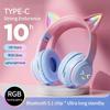 Xiaomi RGB Luminous Cat Ears Wireless Bluetooth Headphones With Microphone Headset Gamer Girl Call Noise Reduction Hifi Sale Handfree