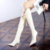 2026 Women's Autumn and Winter New Pointed Long Tube Boots Korean Version Slim Heel Elastic Boots
