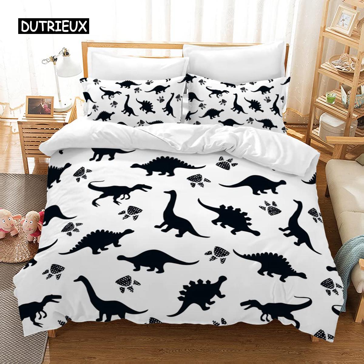 

Dinosaur Comforter Cover Black Evolution Extinction Predator Animals Sleep Bedding Collection Full Full Size Queen Size King Size Size Polyester EU single(135x200cm)