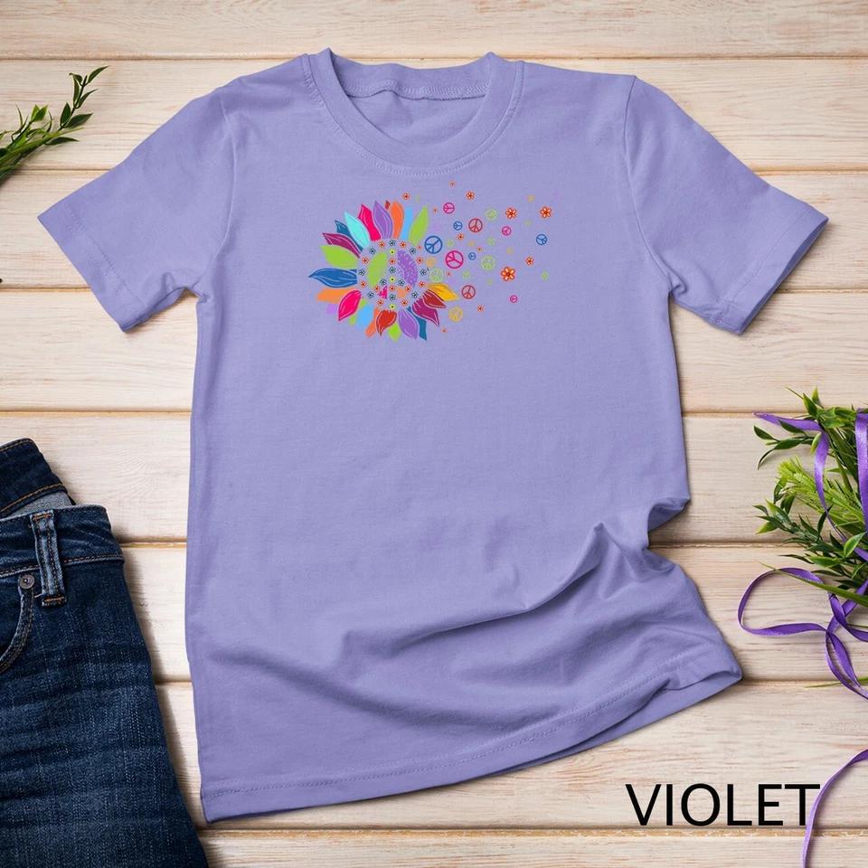 Hippie Soul Peace Sign Costume Funny Daisy Flower Lovers Unisex T-shirt 8 M