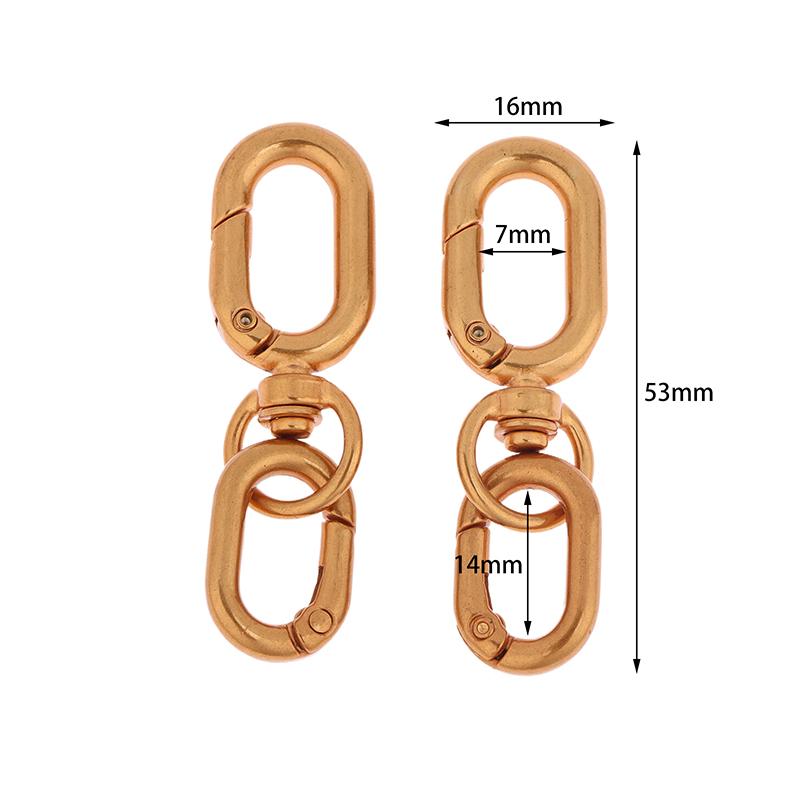 2 Peças Fecho Giratório Clipe Cabeça Dupla Metal Fechos Garra de Lagosta Para Fabricação de Chaveiros Acessórios para Artesanato DIY