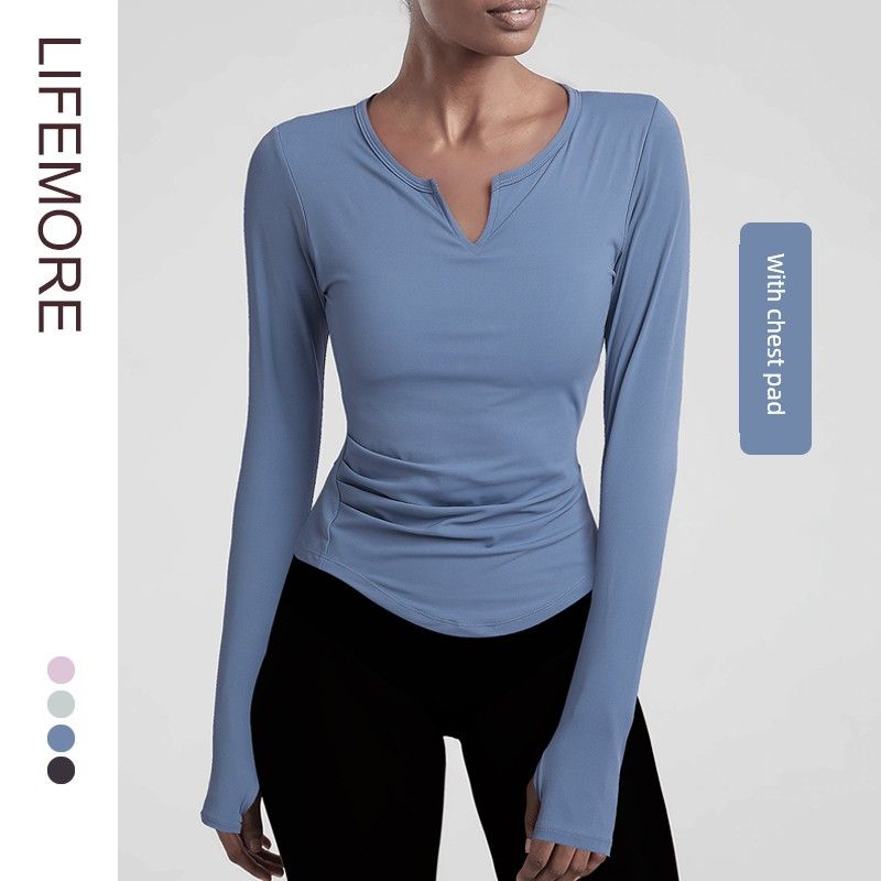 

Supai Tao with Chest Pad Long Sleeves Women s Sports T-shirt Underwear Drill Blue(Big Sale color) S