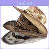 Cowboy Straw Hat With Sun Protection And Breathable Design For Summer Outdoor Activities**