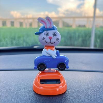 Solar Powered Dancing Toys Bunny Shaking Doll Toy Decoration Rabbit Solar Dancing Bobble Shaking Head for Car Office Desk Party