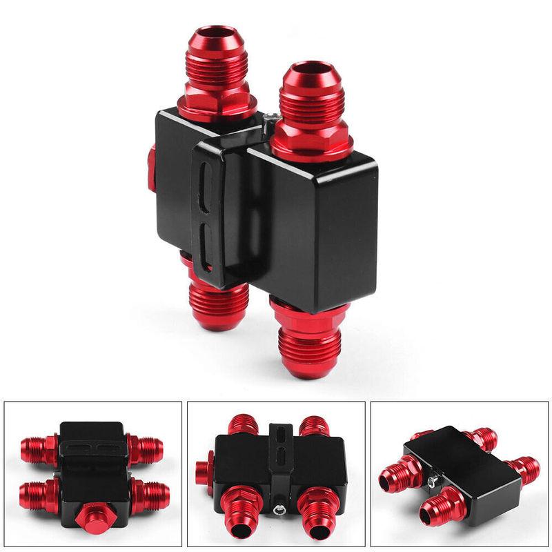 Billet Oil Filter Sandwich Plate Adaptor With In- Line Oil Thermostat Sandwich With Thermostat AN10 Fitting Adapter