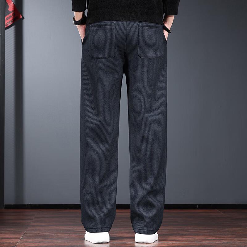 Men's Striped Casual Straight Suit Pants