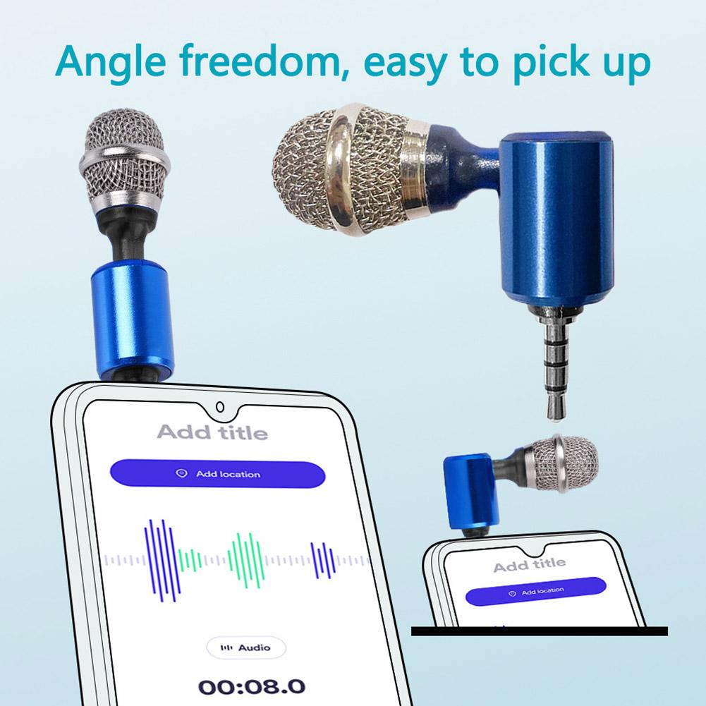 Foldable Mini Phone Microphone 3-pin Plug Wireless Recording Microphone Stereo Studio Mic KTV Karaoke For Android Phone