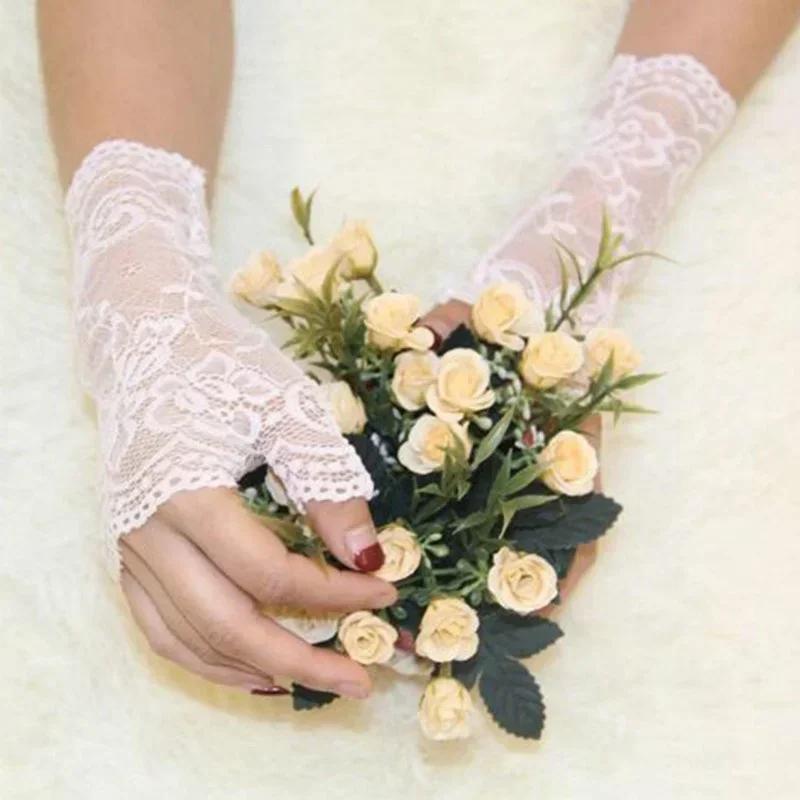 NEW Lady's Anti-uv Lace Gloves Female Fashion Solid Color 1Pair New Women's Semi-finger GlovesDriving Gloves Accessories Gifts