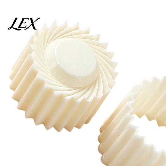 Uniform Filling Grooves 2-in-1 Round Mooncake Mold, Double Ended Pastry Press with Scallop And Mold Spiral Embossing for DIY Baking, Handheld
