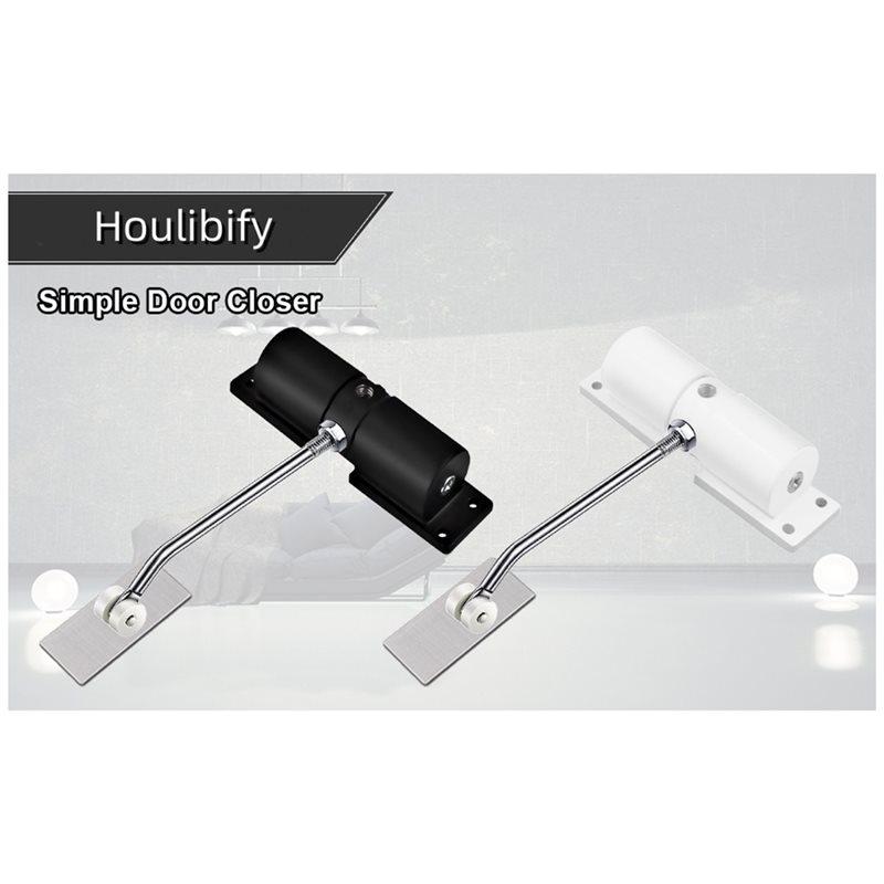 ABBP-Invisibles Door Closing Device, Simple Mute Buffer Spring Hinge,Automatic Home Door Closer,Adjustable Closing Force,2Pcs