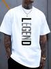 S Tee with LEGEND Text, Empowering Casual Wear Women Short Sleeve Round Neck T-Shirt, Loose Fit, Sof