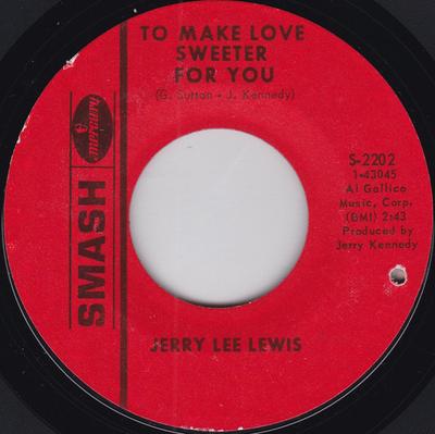7inch Record JERRY LEE LEWIS  To Make Love Sweeter For You S2202 Smash Records 1968 US Rock Used
