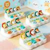 Baby toy interactive pop-up switch box in white and green, hide-and-seek mechanism box for developing baby's memory and logical thinking skills,