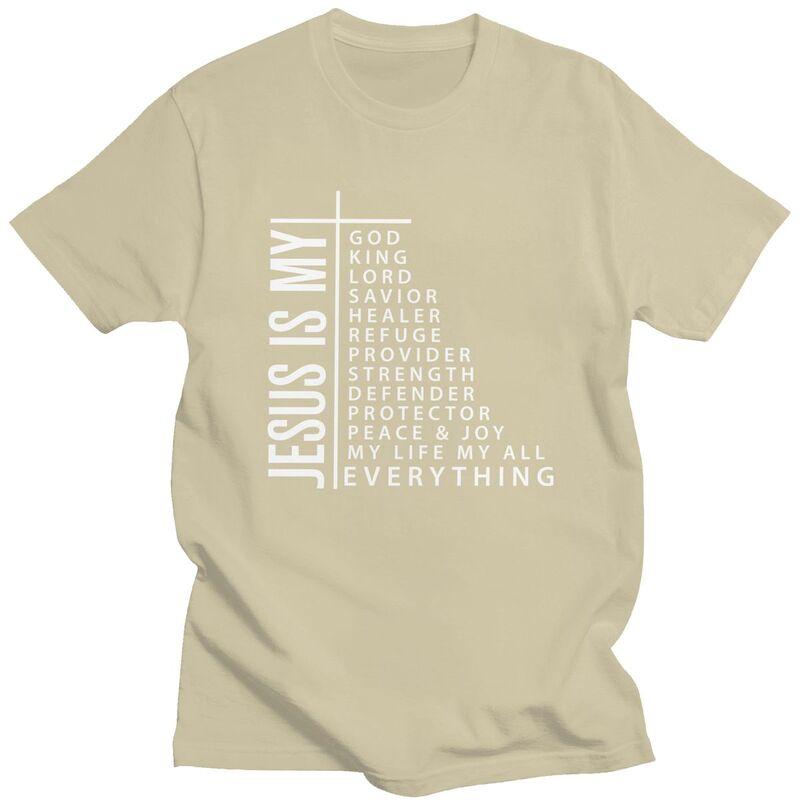 Herren Jesus Ist Mein Gott König Herr Erlöser Heiler Mein Alles T-Shirt Kurzarm 100% Baumwolle T-Shirt Locker Übergröße Kleidung