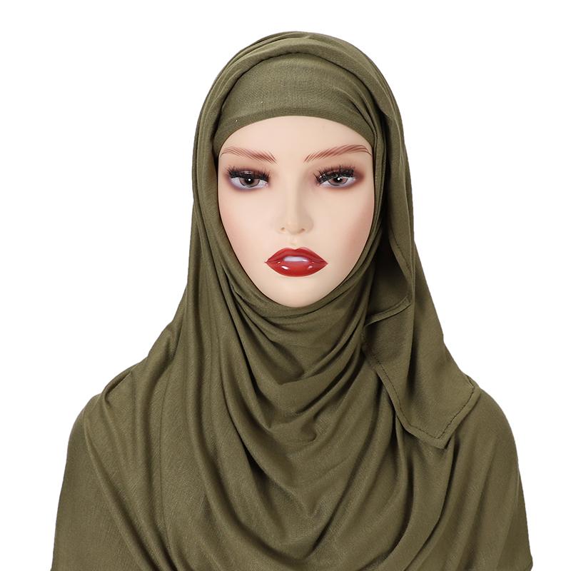 Muslim Pin Free Instant Jersey Hijab Women Jersey Bonnet Islam Shawls And Wraps Bonnet Hijab Underscarf Cap Foulard Femme