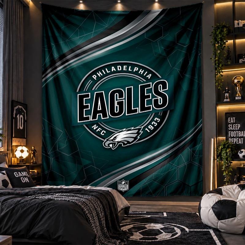 Wandbehang Wandteppich Philadelphia Eagles Druck Stoff für Wohnzimmer Schlafzimmer Heimdekoration
