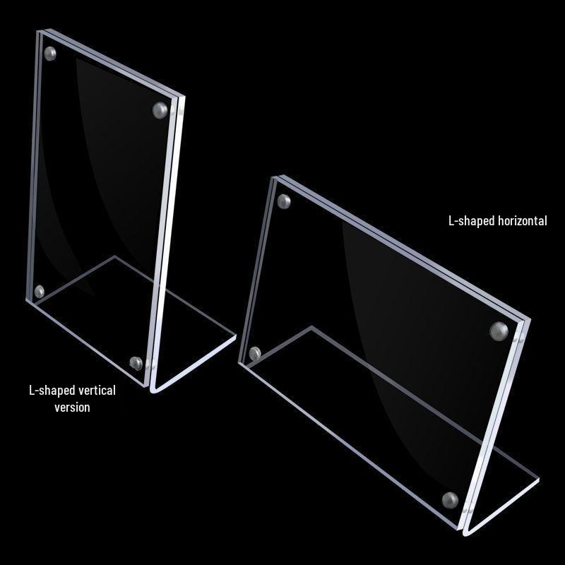 Strong Magnetic L-Shaped Acrylic Table Card Holder for Signs and Price Tags Custom Order