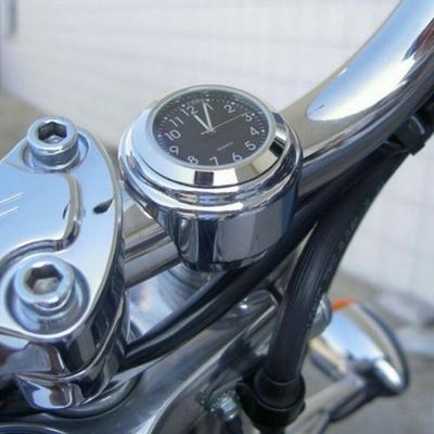 Motorcycle Clock Chrome Waterproof Bike Handlebar Mount Quartz Watch Aluminum Luminous Clock Moto Accessories Universal
