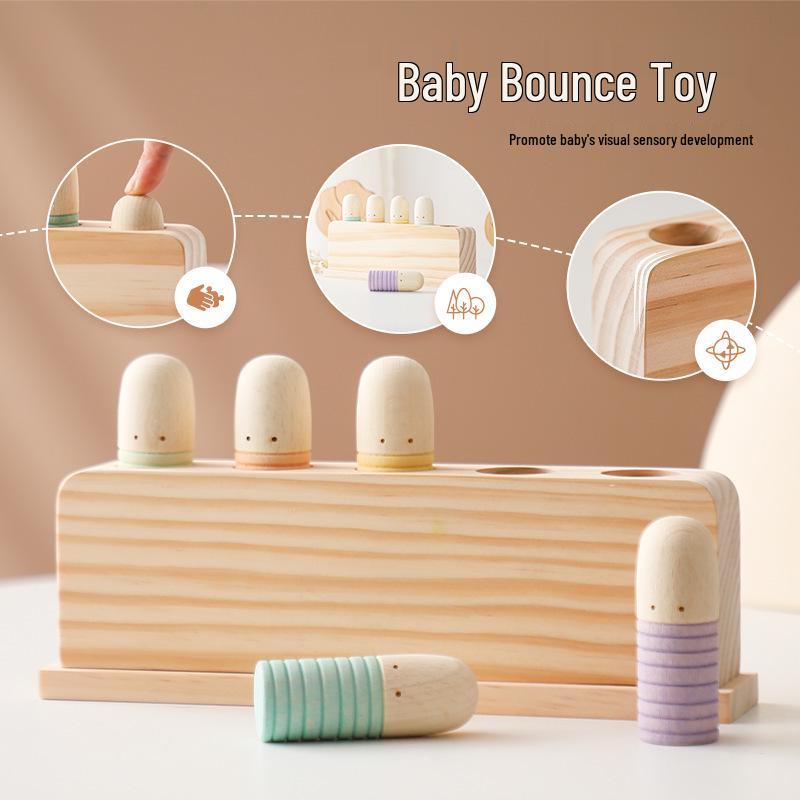

Creative Wooden Bounce Blocks: Interactive Early Education Toy for Kids