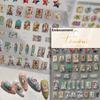 1pcs 5D Bronzing Shininy Flower Nail Art Stickers Pink Sakura Self-Adhesive Nail Decorations Decals Accessories