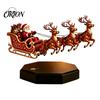 Christmas Fireplace Display Floating Santa Sleigh, Flying Sleigh Magnetic Levitation Decorations, Unique Holiday Home Accents Claus Tabletop Ornament