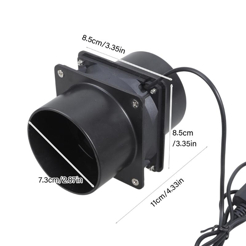 Energy Efficient 75mm Inline Duct Blower With 3 Speed Control High Pressure Ventilation Suitable For Greenhouse Bathroom