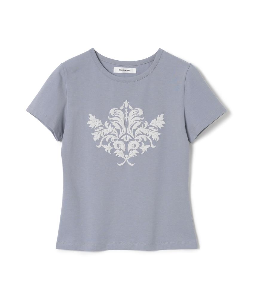 MILLO WOMEN Motif Short Sleeve T-Shirt [Ash Blue]