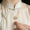 New Jade Like Plum Blossom Pendant Silver Plated Clavicle Chain Hollow Exquisite Ultra Thin Necklace Retro Style Fashion Jewelry