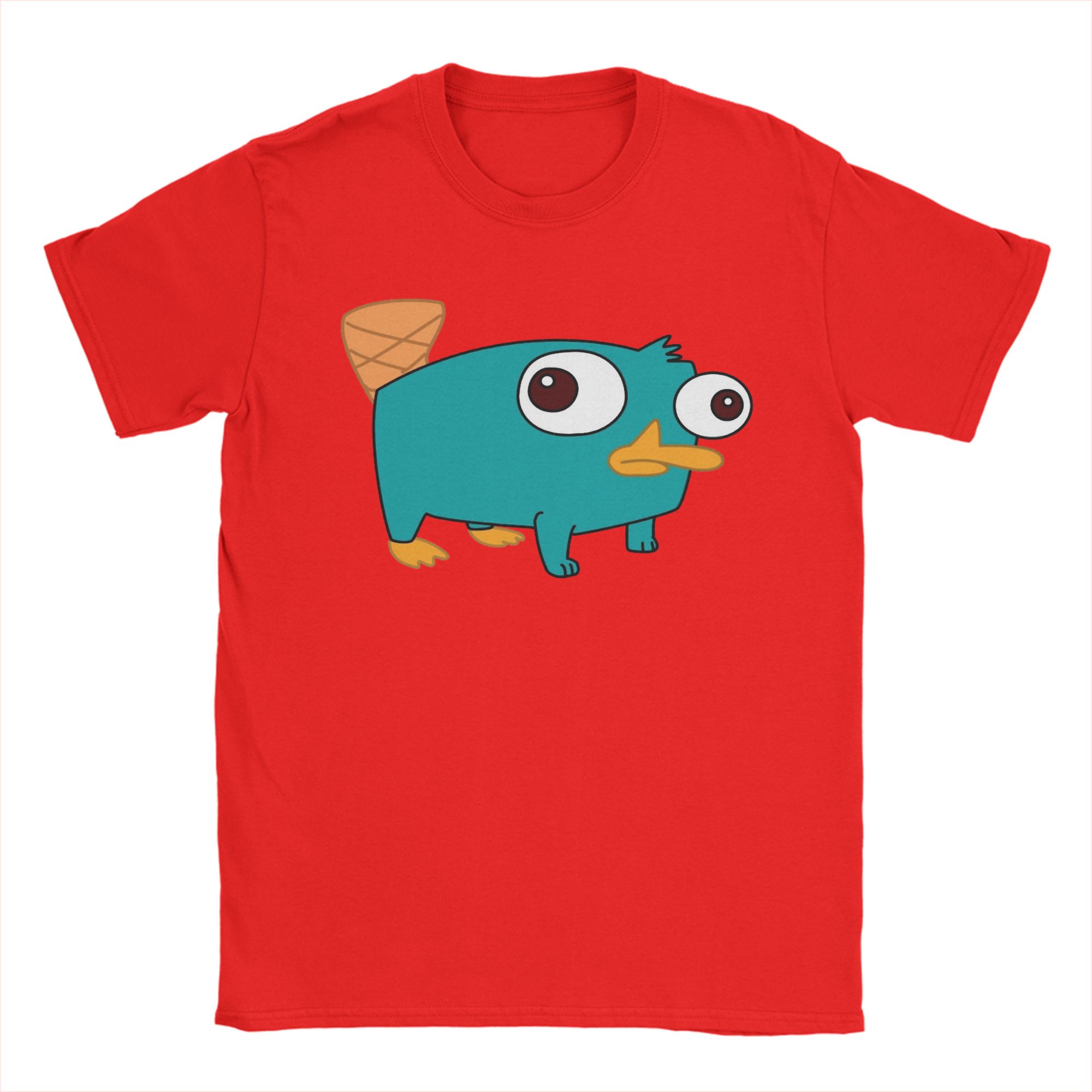 Agente Perry the Platypus Cute Meme T Shirt Men 100 Cotton Funny TShirt Crew Neck  Tee Shirt Short Sleeve Tops Original S