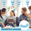 10m Oktoberfest Bunting Bavarian Banner 20 Pieces Blue White Triangle Checkered Hanging Flags For German Theme Party Decoration