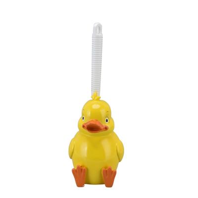 Toilettenbürste Kleine gelbe Ente Nahtlose Toilettenreinigungsbürste Tiefenreinigung Badezimmer-WC-Bürste mit Sockel